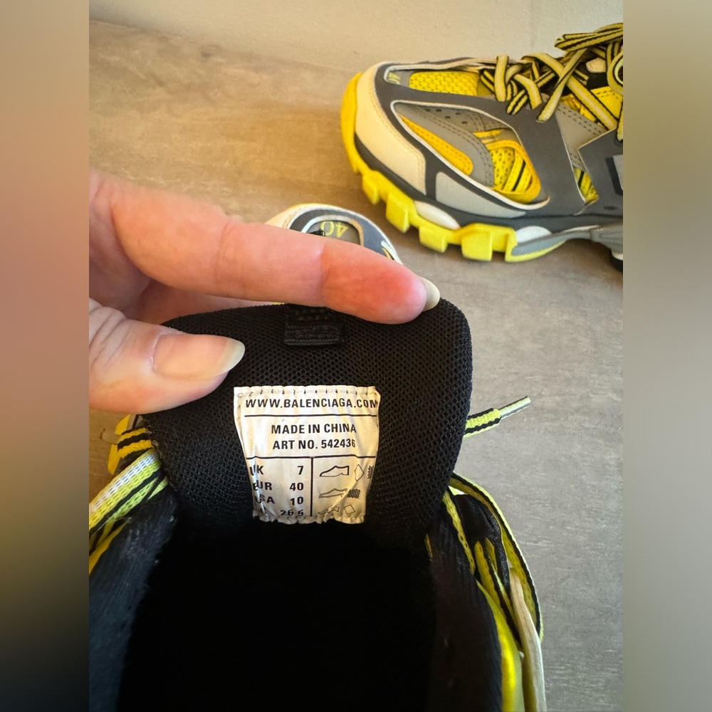 Balenciaga Yellow & Grey Track Sneakers sz 40 - Picture 6 of 6